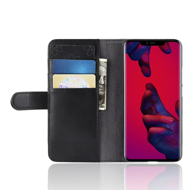 Split Leather Mobile Phone Case for Huawei Mate 20 Pro - Black