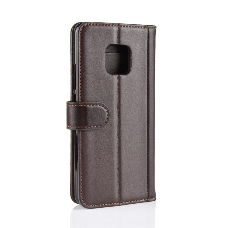 Split Leather Mobile Phone Case with 3 Card Slots for Huawei Mate 20 Pro - Brown