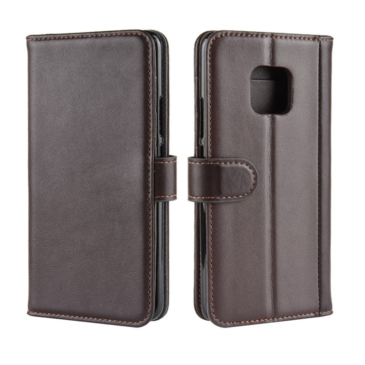 Split Leather Mobile Phone Case with 3 Card Slots for Huawei Mate 20 Pro - Brown