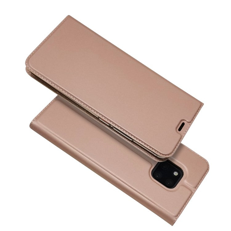 Magnetic Adsorption Leather Card Holder Cover for Huawei Mate 20 Pro - Rose Gold