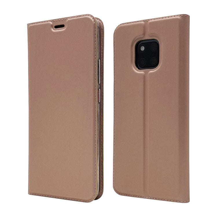 Magnetic Adsorption Leather Card Holder Cover for Huawei Mate 20 Pro - Rose Gold