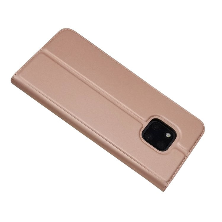 Magnetic Adsorption Leather Card Holder Cover for Huawei Mate 20 Pro - Rose Gold