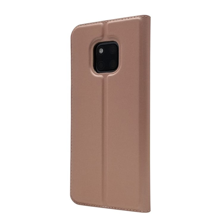 Magnetic Adsorption Leather Card Holder Cover for Huawei Mate 20 Pro - Rose Gold