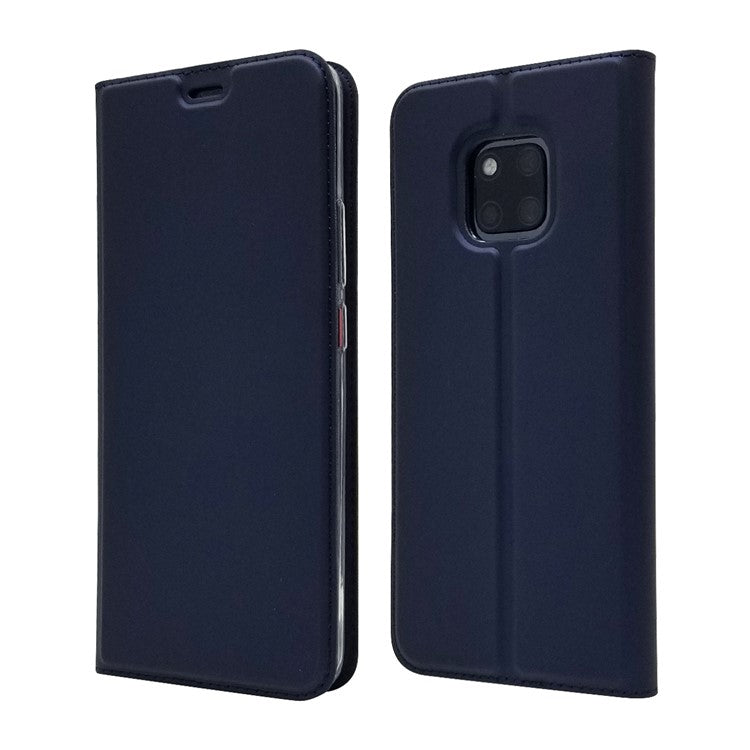 Magnetic Adsorption Leather Case with Card Slot for Huawei Mate 20 Pro - Dark Blue