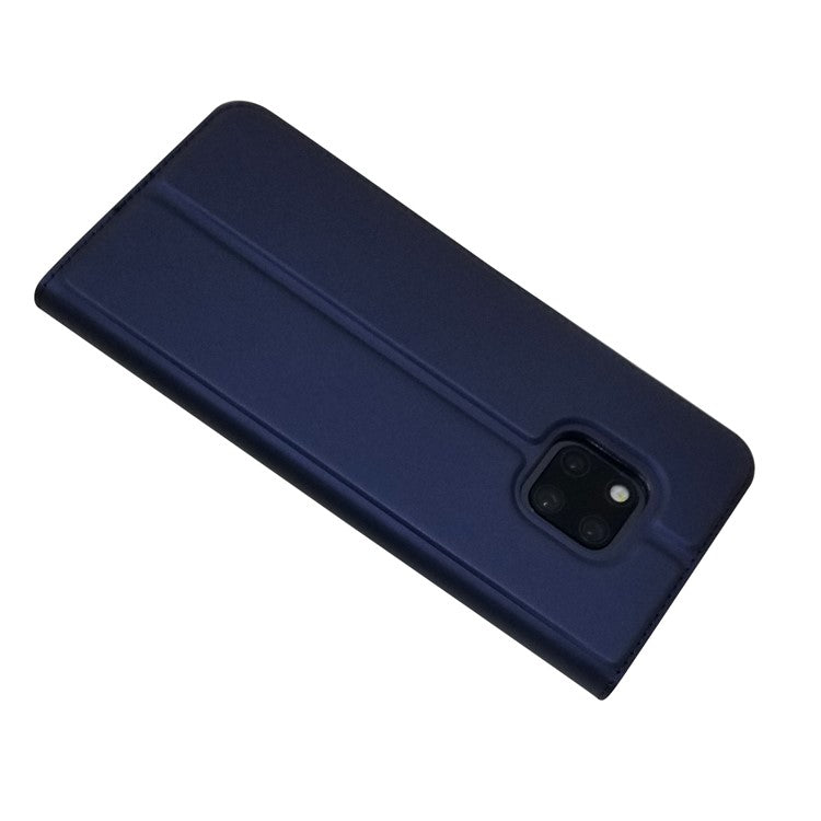 Magnetic Adsorption Leather Case with Card Slot for Huawei Mate 20 Pro - Dark Blue