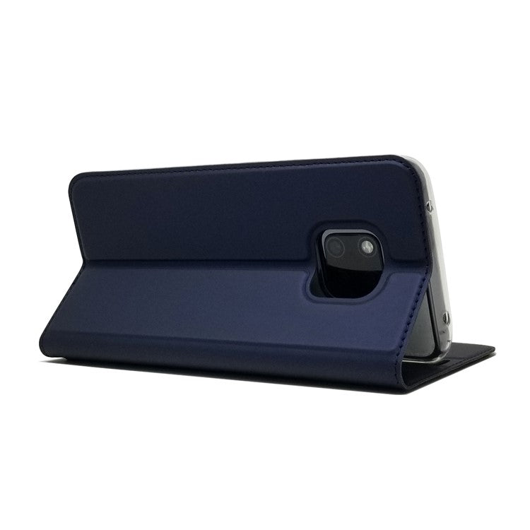 Magnetic Adsorption Leather Case with Card Slot for Huawei Mate 20 Pro - Dark Blue