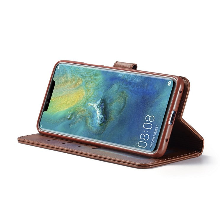 LC.IMEEKE Wallet Leather Stand Case for Huawei Mate 20 Pro - Coffee