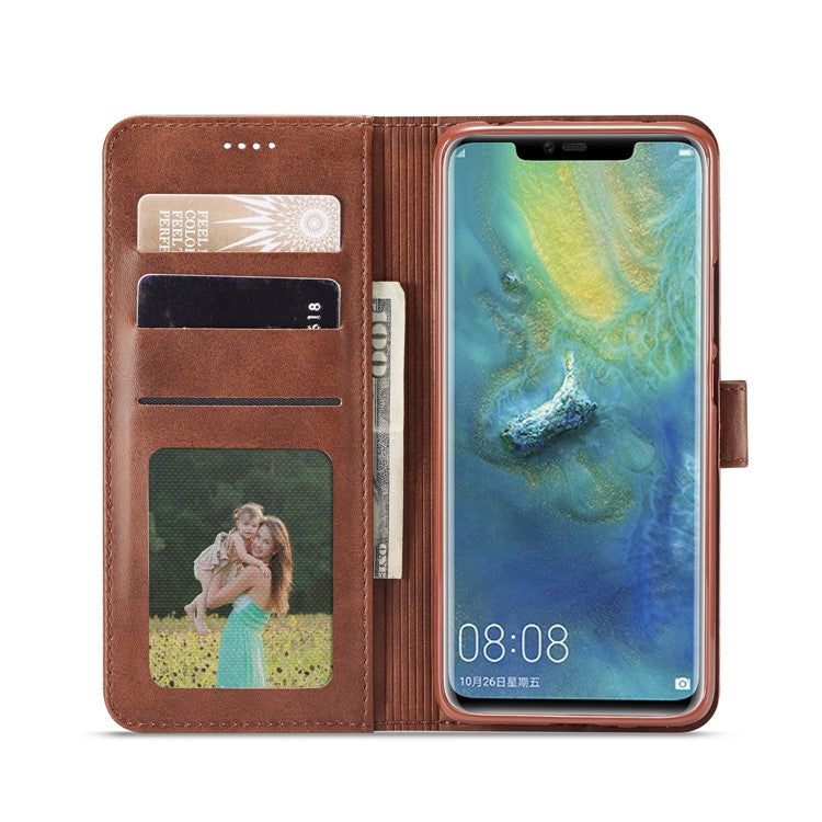 LC.IMEEKE Wallet Leather Stand Case for Huawei Mate 20 Pro - Coffee