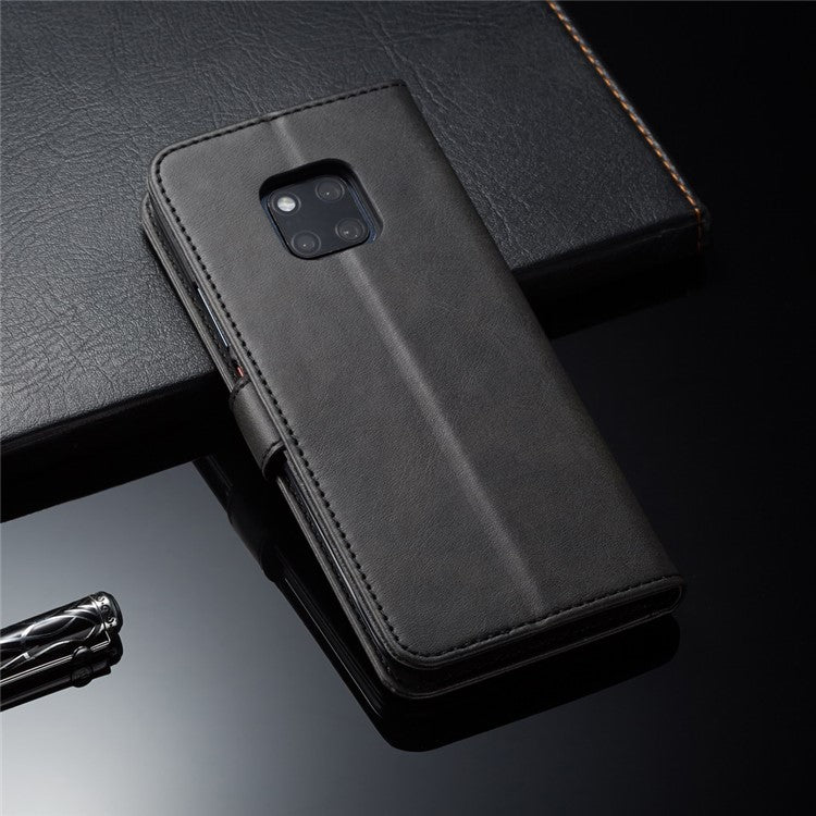 LC.IMEEKE Wallet Leather Stand Cover for Huawei Mate 20 Pro - Black