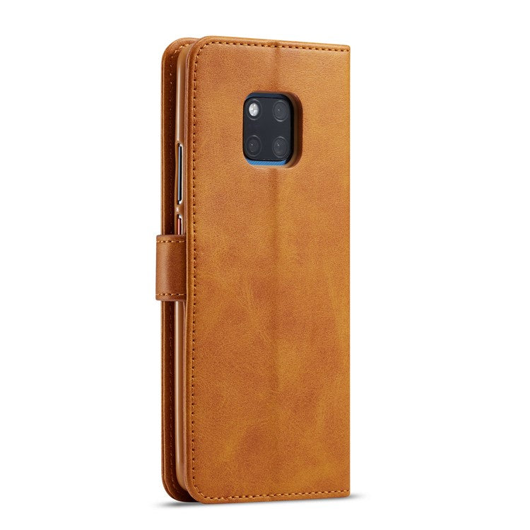 LC.IMEEKE Leather Stand Cover with Card Slots for Huawei Mate 20 Pro - Brown