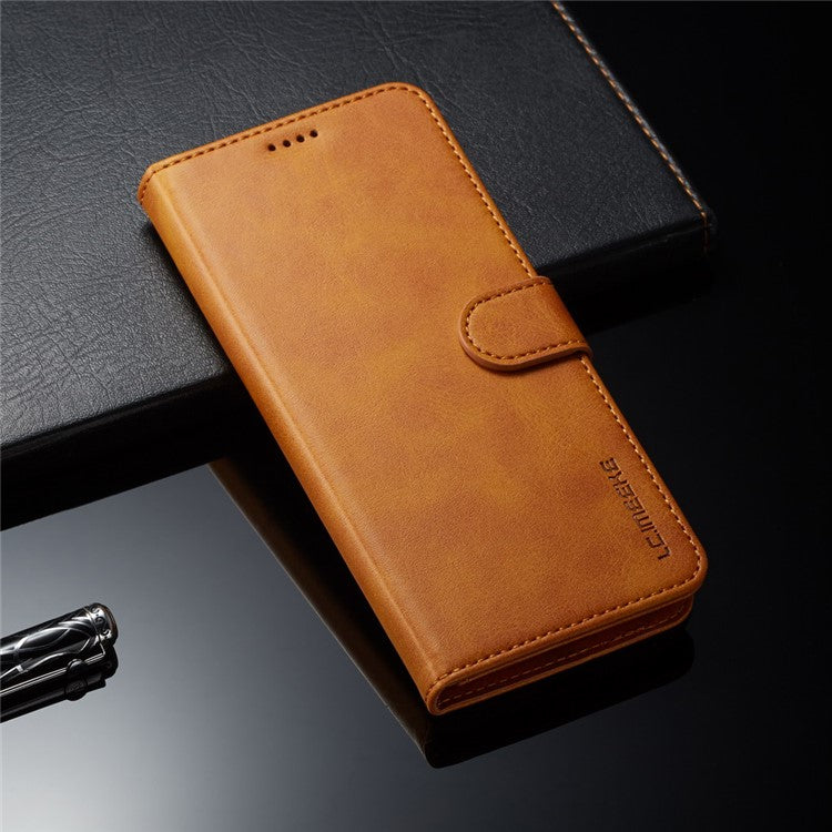 LC.IMEEKE Leather Stand Cover with Card Slots for Huawei Mate 20 Pro - Brown