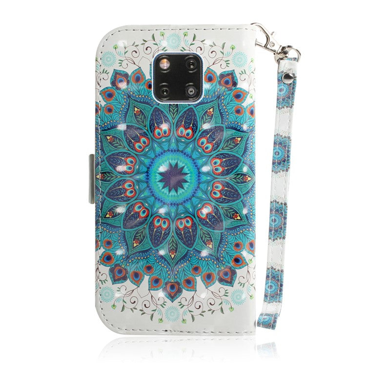 Pattern Printing Wallet Stand Leather Shell for Huawei Mate 20 Pro - Mandala Flower