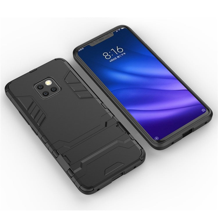 Cool Guard PC TPU Hybrid Mobile Phone Case with Kickstand for Huawei Mate 20 Pro - Black