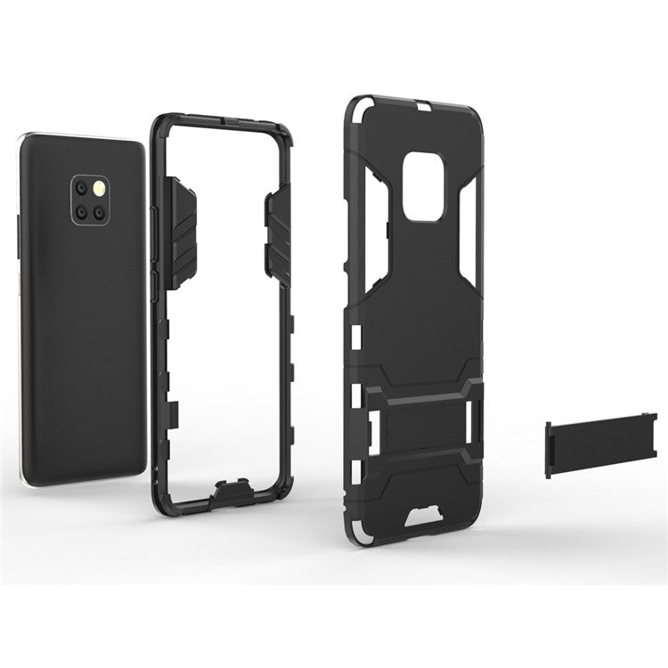 Cool Guard PC TPU Hybrid Mobile Phone Case with Kickstand for Huawei Mate 20 Pro - Black