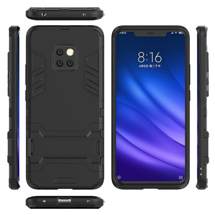 Cool Guard PC TPU Hybrid Mobile Phone Case with Kickstand for Huawei Mate 20 Pro - Black