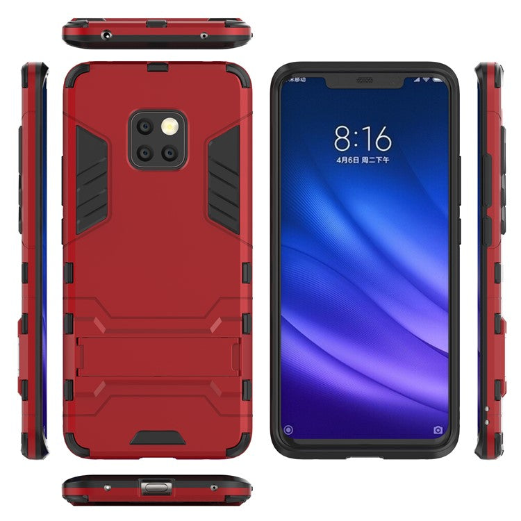 Cool Guard PC TPU Combo Back Case with Kickstand for Huawei Mate 20 Pro - Red