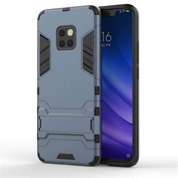 For Huawei Mate 20 Pro Cool Guard PC TPU Hybrid Case Cover with Kickstand - Dark Blue