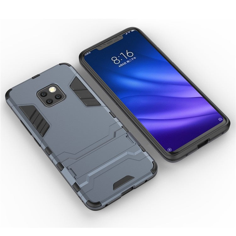 For Huawei Mate 20 Pro Cool Guard PC TPU Hybrid Case Cover with Kickstand - Dark Blue