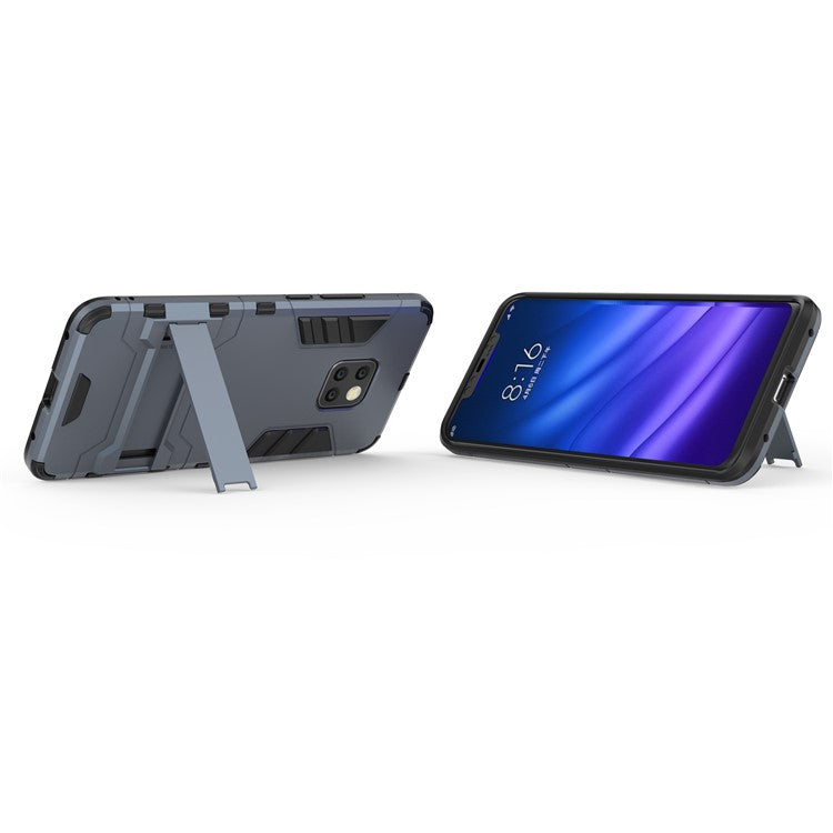 For Huawei Mate 20 Pro Cool Guard PC TPU Hybrid Case Cover with Kickstand - Dark Blue