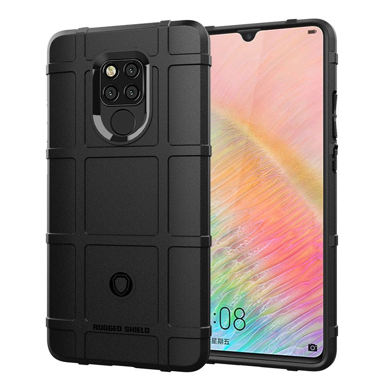 Anti-shock Square Grid Texture Soft TPU Phone Case for Huawei Mate 20 X - Black