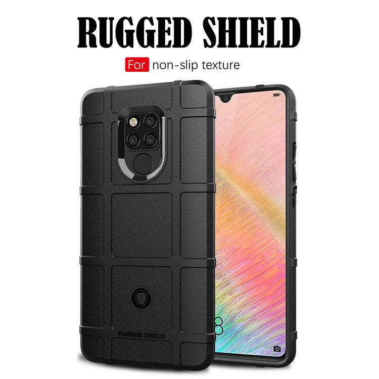 Anti-shock Square Grid Texture Soft TPU Phone Case for Huawei Mate 20 X - Black