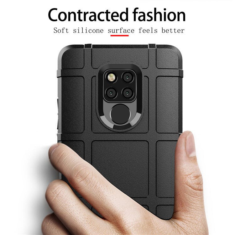 Anti-shock Square Grid Texture Soft TPU Phone Case for Huawei Mate 20 X - Black