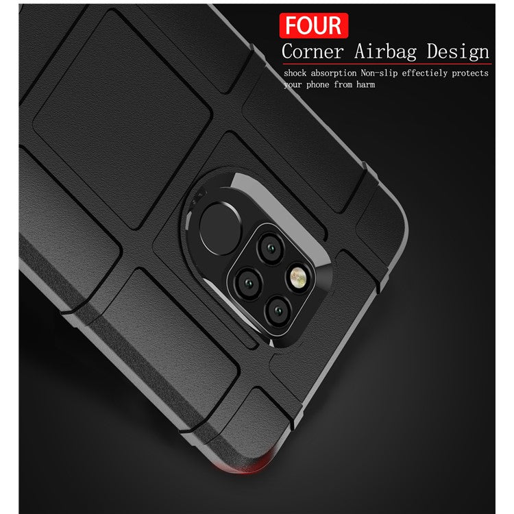 Anti-shock Square Grid Texture Soft TPU Phone Case for Huawei Mate 20 X - Black