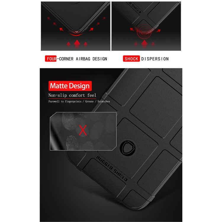 Anti-shock Square Grid Texture Soft TPU Phone Case for Huawei Mate 20 X - Black