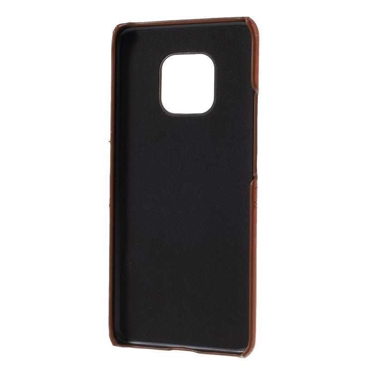 Dual Card Slots PU Leather Coated PC Cell Phone Case for Huawei Mate 20 Pro - Coffee