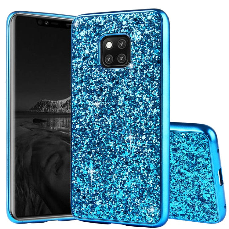 Electroplating Flash Powder PC + TPU Hybrid Mobile Casing for Huawei Mate 20 Pro - Blue