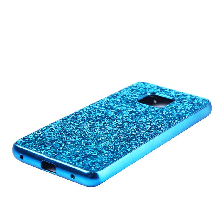 Electroplating Flash Powder PC + TPU Hybrid Mobile Casing for Huawei Mate 20 Pro - Blue