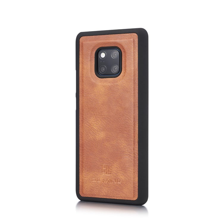 DG.MING Detachable 2-in-1 Anti-scratch Phone Case For Huawei Mate 20 Pro Split Leather Wallet Shell + PC Back Case - Brown