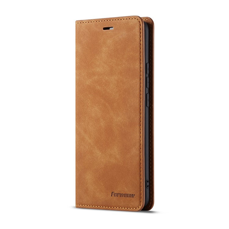 FORWENW Fantasy Series Auto-absorbed Silky Touch Leather Wallet Stand Case for Huawei Mate 20 Pro - Brown