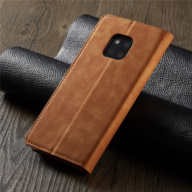 FORWENW Fantasy Series Auto-absorbed Silky Touch Leather Wallet Stand Case for Huawei Mate 20 Pro - Brown