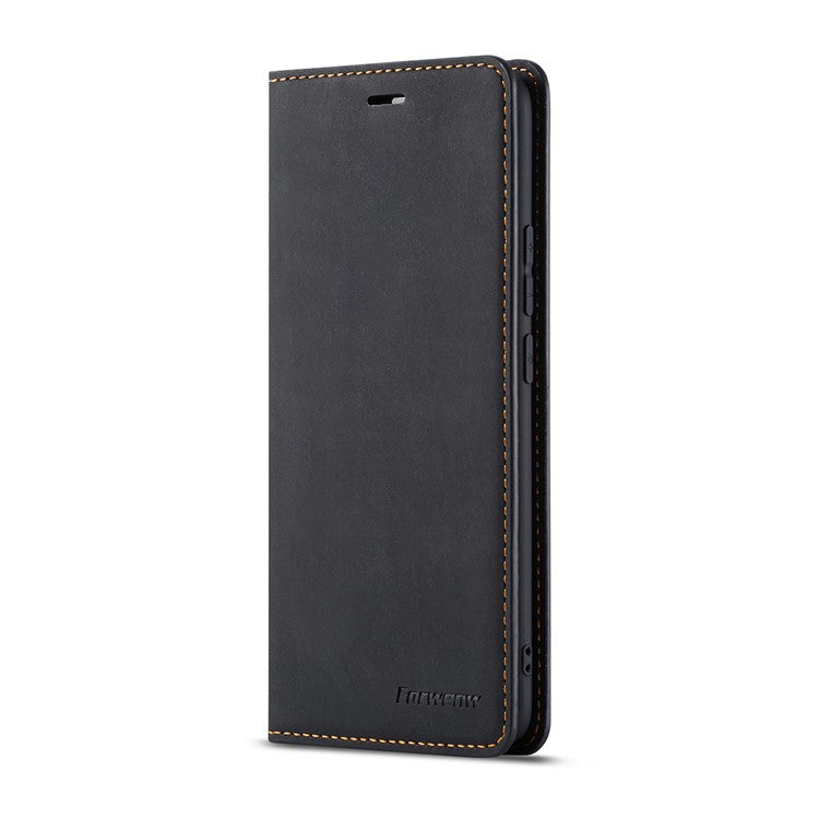 FORWENW Fantasy Series Auto-absorbed Silky Touch Leather Wallet Stand Cover for Huawei Mate 20 Pro - Black