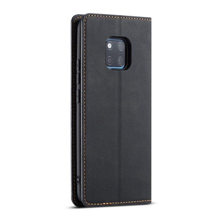 FORWENW Fantasy Series Auto-absorbed Silky Touch Leather Wallet Stand Cover for Huawei Mate 20 Pro - Black