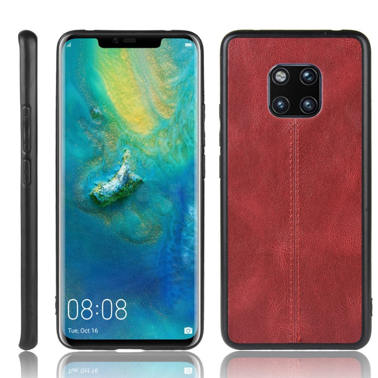 Leather Coated PC + TPU Combo Case for Huawei Mate 20 Pro - Red