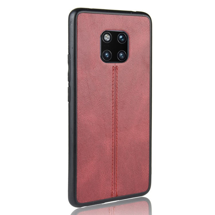 Leather Coated PC + TPU Combo Case for Huawei Mate 20 Pro - Red