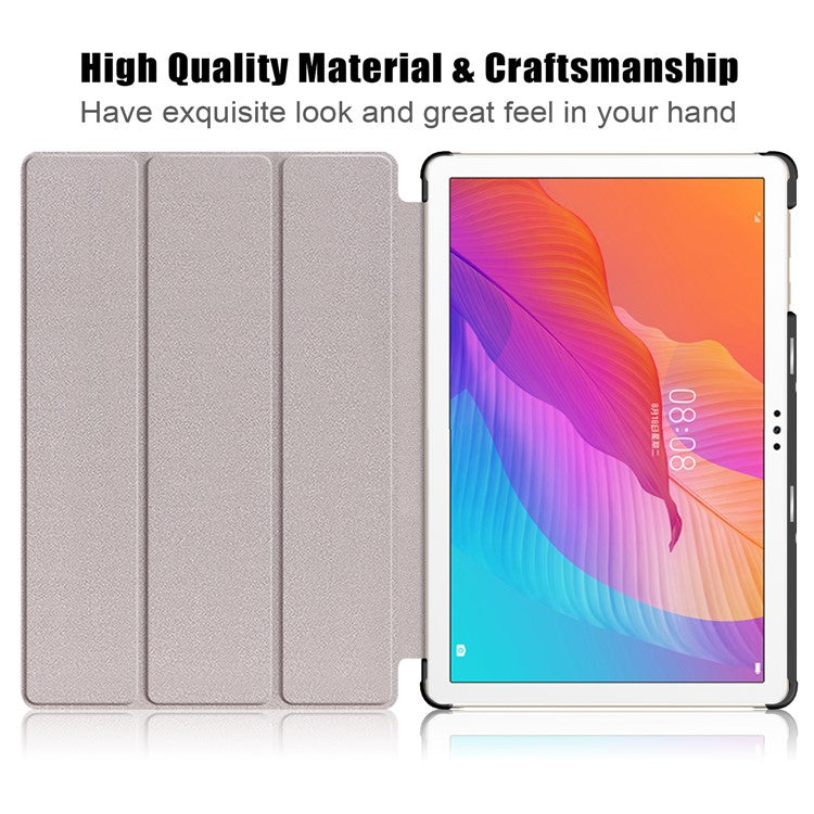 Leather Tri-fold Stylish Tablet Case for Huawei Matepad T10S /T10 / Honor Pad 6 - Grey