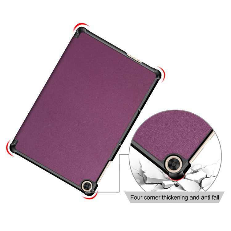 Leather Tri-fold Stylish Tablet Case for Huawei Matepad T10S /T10 / Honor Pad 6 - Purple