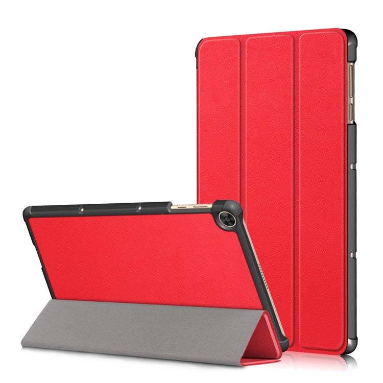 Leather Tri-fold Stylish Tablet Case for Huawei Matepad T10S /T10 / Honor Pad 6 - Red