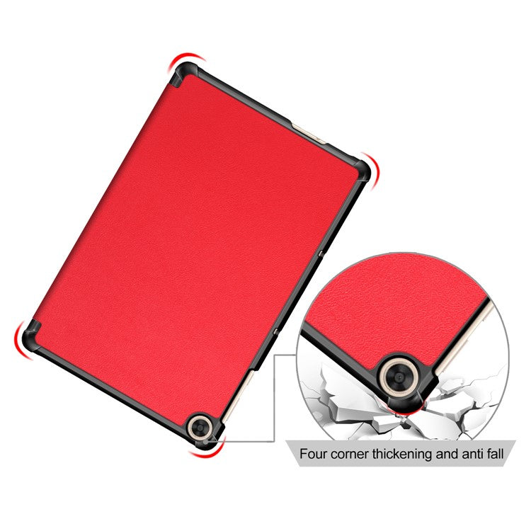 Leather Tri-fold Stylish Tablet Case for Huawei Matepad T10S /T10 / Honor Pad 6 - Red