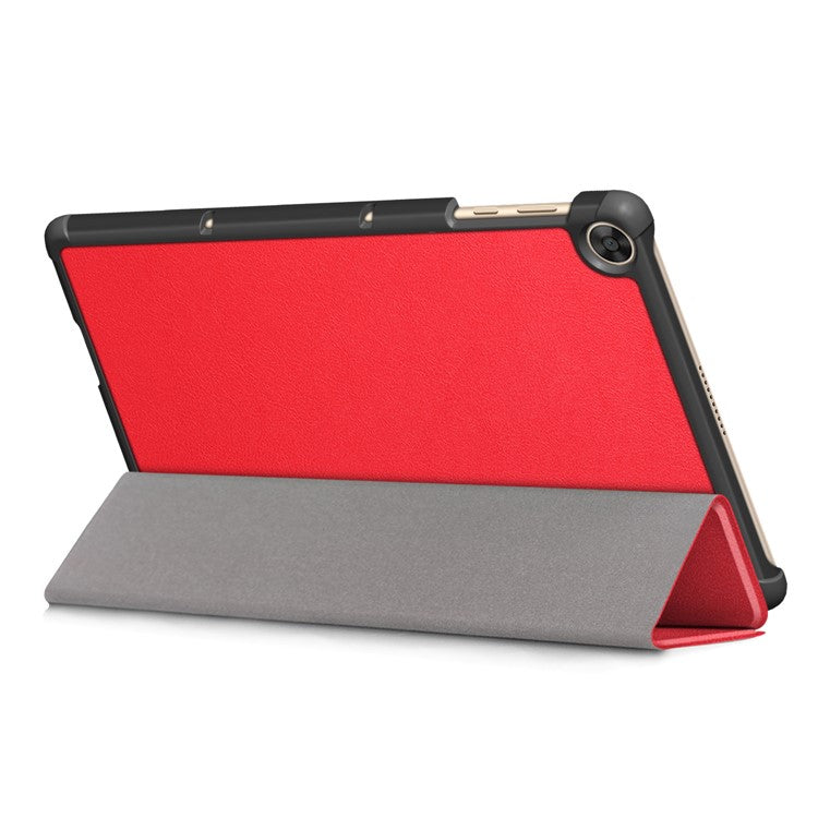 Leather Tri-fold Stylish Tablet Case for Huawei Matepad T10S /T10 / Honor Pad 6 - Red