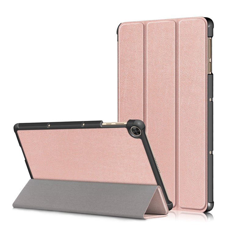 Leather Tri-fold Stylish Tablet Case for Huawei Matepad T10S /T10 / Honor Pad 6 - Rose Gold