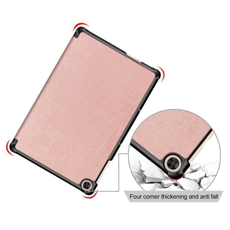 Leather Tri-fold Stylish Tablet Case for Huawei Matepad T10S /T10 / Honor Pad 6 - Rose Gold