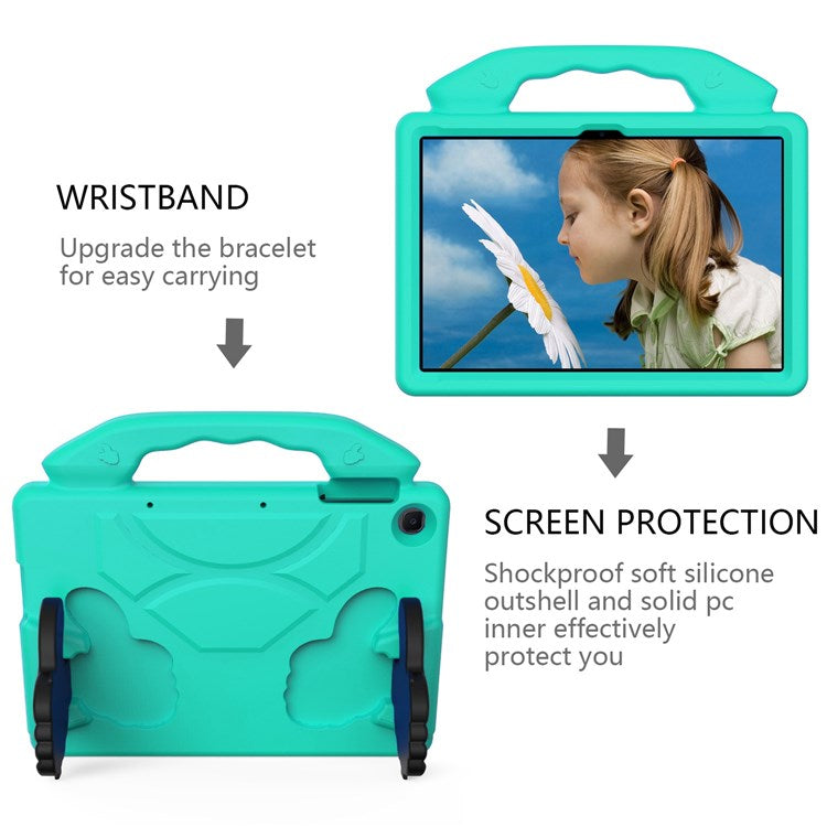 For Huawei Enjoy Tablet 2 10.1 inch/MatePad T 10S 10.1 inch/MatePad T 10 9.7 inch/Honor Pad 6 10.1-inch/Pad X6 9.7 inch Thumb Kickstand EVA Case Protective Tablet Cover - Cyan