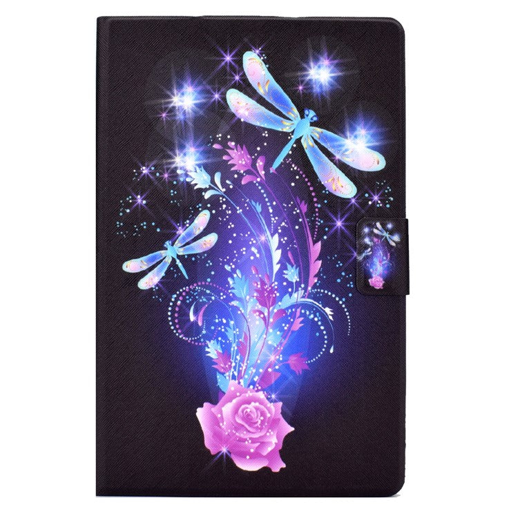 For Huawei MatePad T 10 9.7 inch/T 10S 10.1 inch/Enjoy Tablet 2 10.1 inch/Honor Pad X6 9.7 inch/6 10.1 inch Pattern Printing Leather Case Card Slots Tablet Shell - Dragonfly