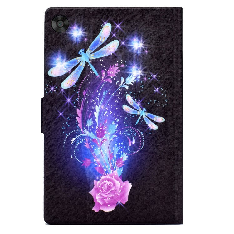 For Huawei MatePad T 10 9.7 inch/T 10S 10.1 inch/Enjoy Tablet 2 10.1 inch/Honor Pad X6 9.7 inch/6 10.1 inch Pattern Printing Leather Case Card Slots Tablet Shell - Dragonfly