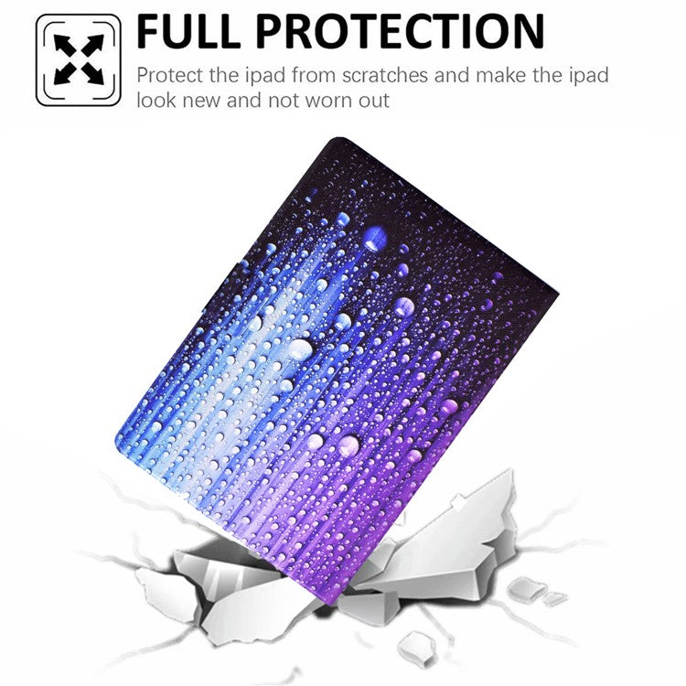 For Huawei MatePad T 10 9.7 inch/T 10S 10.1 inch/Enjoy Tablet 2 10.1 inch/Honor Pad X6 9.7 inch/6 10.1 inch Pattern Printing Leather Case Card Slots Tablet Shell - Water-drop