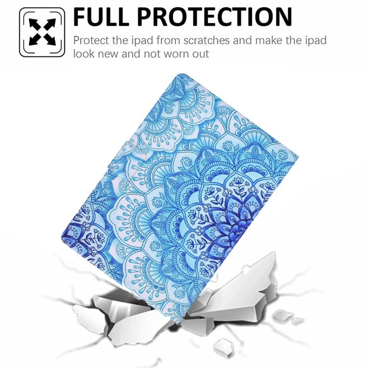 For Huawei MatePad T 10 9.7 inch/T 10S 10.1 inch/Enjoy Tablet 2 10.1 inch/Honor Pad X6 9.7 inch/6 10.1 inch Pattern Printing Leather Case Card Slots Tablet Shell - Mandala Flower